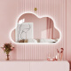 Espejo de maquillaje de babuqi yunduo de forma especial tocador de dormitorio de dormitorio especial espejo espejo de la pared montado en la pared espejo decorativo de la pared del borde del borde translúcido de la pared del modelo de tres colores 655 mm*402 mm