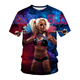 Vpvz Clown T-Shirt 2024 Sommer Neuer 3D-gedruckter modischer Männer personalisierter lässiger rundes Hals-Hals-Halbhülsen-T-Shirt Y838 2xl