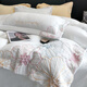 Mercury series home textiles high-end A-class milk velvet embroidered bed four-piece set winter thickened baby velvet cover bed linen bedding 4 winter thickened milk velvet-Qilly-Fanxinglan 2.0-meter bed sheet four-piece set-quilt cover 220x240