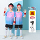 伊若莱儿童足球服套装夏季男童女孩小学生训练队服足球球衣服装衣服定制 FB701中蓝（带头巾袜板） 140码（130-140cm）