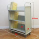 Maixinyi Library Silent Book Cart Small Cart Book Ladder Book Cart Three-Step Ladder File Cart Flat Three-layer W-shaped Book Cart Silent Wheel