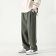 Dingfengbaoluo casual trousers pure cotton loose straight pants autumn wide-leg workwear pants men HM9901 military green XL