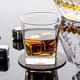 Luminarc glass whiskey cup square cup bar KTV wine cup beer cup home tea cup six square cups 300ML + tray