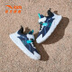 ANTA children's shoes for boys and girls, mesh breathable sports shoes, new spring and summer leather waterproof running shoes for middle-aged and older children, breathable casual shoes, Velcro shoes, official website flagship [spring mesh] dark navy/fluorescent super orange 5571-238 size/24cm