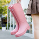 
Yezhi long tube rain boots for women with slim fit and slim waterproof and non-slip high tube rain boots for women for adults wearing kitchen wear-resistant rubber shoes 3239 high tube rain boots [pink size 36]