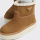 PRADA/Prada Gift Women's Metal Logo Decorated Suede Calf Leather Booties Boots Cinnamon 36