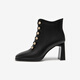 Qianbaidu High Heel Sheepskin Martin Boots Nouveaux bottes courtes de la mode automne et hiver