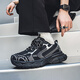 贞喜气男鞋秋季2025新款老爹鞋休闲运动黑色工作鞋防滑耐磨百搭鞋子男 L727黑色【43码】