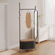 Tangke à la crème à la crème de style sol rotation de miroir à corps plein à corps rack de manteaux intégré à la vinaigrette multifonction ménagère Miroir de manteau Miroir de couche de couche blanche Miroir à corps complet 70 cm + noix