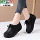 Cartelo High-End Echt Lederschwamm Sohle Frauenschuhe 2022 Herbst Neue dicke Rockingschuhe Freizeitschuhe Nicht-rutschhellige Single-Schuhe Frauen Fleece Neue Produkt 691 Bohnenpaste Farbe 38