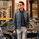 Mr. Bu Seagull Neck Cardigan Spring and Autumn Solid Color Machine-Washable Men's Sweater BT12512 Ore Lime M (170)

