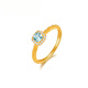 COASZE blue sugar cube gold ring inlaid with blue zircon and sapphire solid gold square diamond ring for girlfriend and wife blue sugar cube ring