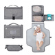 Jingmengyuan Baby Portable Diaper Pad Outdoor Travel Diaper Bag Diaper Changing Mat Changing Pad Waterproof Baby Diaper Bag Gray with Shoulder Strap