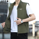 JEEP SPIRIT Jeep Spiritual Vest Summer Men's Thin Stand Collar Vest Vest Zipper Horse Clip Jacket Outer Wear Black Inner Bag Style 857.0 XL 130-145Jin [Jin equals 0.5 kg]