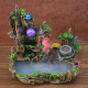 Miaoruyi Rockery Landscape Founding Water Fountain Living Room Ornements Mini Small Fish Tank Water Wheel Circulation Aaute alpine Bonsai Opening Gift 866 # Foggy Style