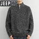 Jeep Spirit Light Luxus Halbzipper Stand Halsband Pullover Herren Winter Wärme Innere Wear Herrenpullover Teenager LO6627 Hellgrau M ungefähr 90 ~ 115 Jin [Jin gleich 0,5 kg] kann getragen werden