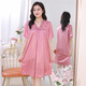 Dai Mingxuan nightgown for women in summer ice silk sexy pajamas for women in summer short-sleeved imitation silk cool lace V-neck home clothing XS831# green one size (suggested 85-145Jin [Jin equals 0.5 kg])