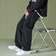 
CLOR casual pants men's spring and autumn wide-leg trendy cotton comfortable sports loose straight trousers CM01 black L