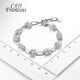 CAJJ Francois 3.70 carat aquamarine bracelet for women, natural colored gemstones, 925 silver inlaid jewelry, aquamarine bracelet