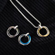 Nilan men's PT950 platinum necklace new platinum ring niche design trendy k gold men and women blue white gold silver pendant