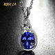 BOGLIA brand necklace for women, tanzanite inlaid with diamonds, 18 gold K pendant, clavicle chain, Christmas birthday gift for wife, 2.10 carat tanzanite pendant, 4A grade, customized in 7 working days