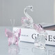 Fanpu Crystal Rabbit Swan Ornament Cute Desktop Small Animal Ornament Cartoon Gifts for Little Girls New Year Birthday Swan