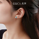 IL&CO Youke S925 silver natural turquoise earrings for women retro light luxury high-end earrings birthday gift for girlfriend S925 silver four-prong turquoise earrings pair