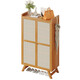 Sizhuge home door shoe cabinet 2025 new entry good-looking dormitory shoe rack with door simple rental room strong and durable brown plastic rattan door 7 layers