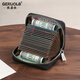 Grolaka Bag Herren-ID-Beutel-Bank-Schutzhülle Anti-Demagnetisierungskarten-Clip-Speicher Echtes Leder mit großer Kapazitätslizenz Lederhülle Ultra-dünn Black-20-Kartenposition-Crocodil-Muster Kopfschicht Cowhide