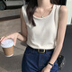 Yu Zhaolin (YUZHAOLIN) suspender vest women's base cover for breast-covering suit inside and can be worn with versatile tops sleeveless T-shirt spring and summer white