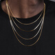 Fat Donglai's same necklace for men, 24K gold-plated snake bone chain, hip-hop versatile clavicle chain for women, 50cm