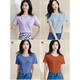 MisShoine 2024 Frühlings- und Sommer Neu einfaches Temperament Casual T-Shirt Solid Color Bag Hut Design Kurzärärmelte Top für Frauen 1484 Rost Red S