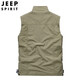 吉普（JEEP）马甲男秋冬季户外休闲双面穿多口袋工装坎肩宽松立领男士钓鱼马夹 薄款 9898灰色（春秋） 2XL（建议145-160斤）