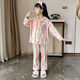 Mianyue Children Pyjama für Frauen 3 bis 6 Jahre alt Kinder Frühling und Herbst Langhülle Dünne mittelgroße Kinder Mädchen Prinzessin Baby Cartoon Set 1421 100 cm -8 Größe Höhe