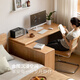 Genji Muyu solid wood corner desk home study with lower cabinet study table oak simple office desk computer desk 1.2 meters corner desk (1200*500*750mm)