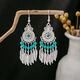Lemiao (Lemiao) Europäische und amerikanische böhmische ethnische Ohrringe und Ohrringe für Frauen Miao Silver Tropical Quaste Ohrringe Ethnic Travel Jewelry H1278 Farbe