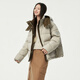 Tambor Down Jacket para mujeres de moda corta de moda y sombrero extraíble