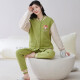 芊之雅（QIANZHIYA）睡衣女生秋冬季加厚纯棉夹层长袖家居服加棉空气棉保暖薄夹棉套装 MFT-15271# 女M/160
