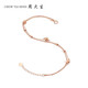 Chow Tai Sang 18K gold bracelet rose gold double layer cat's eye sand ball O-shaped bracelet birthday gift for girls about 0.7g