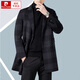 Pier Cardin High-End Light Luxury Doppelseitige Wollmantel für Männer mittlerer Herbst und Winter Wolle Trenchcoat für Männer karierte Männer britisch schwarz grau m 170