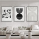 Hanxuan salon décoration peinture canapé fond mur peinture peinture légère luxe haut de gamme en noir et blanc atmosphère 2025 nouveau restaurant mural jd11975 50 * 70/50 * 70/50 * 70 en porcelaine cristalline en alliage en alliage en aluminium noir