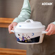 Moomin soup pot, retro medical stone particle ceramic stew casserole, large capacity, resistant to sudden cooling and sudden heating, for cooking soup and stew, dark sky blue 4.3L, resistant to sudden cooling and sudden heating, made in China