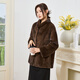 
DONGTIANJIA2025 new imported mink coat for women, whole mink medium-length stand-up collar mink fur fur coat for women, shoulders, brown M 100Jin [Jin equals 0.5 kg] or less