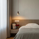 Wen Yijia individuelles Bett am Nachtposten kleiner Kronleuchter, WASAKI-Creme-Stil Hauptschlafzimmer warm und romantisch Homestay Creative Retro Mountain Wall Line Lampe 6221 Massivholz Kronleuchter Stil-drei Farblicht Licht