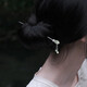 GLTEN Magnolia and Hotan Jade Silver Hairpin Women's Ancient Style Hair Accessories Hanfu 2025 New Birthday Gifts for Girlfriends and Wife Hotan Jade Hairpin + Ancient Style Gift Box