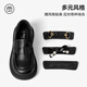 Tianmeiyi girls leather shoes spring and autumn new children's black single shoes British style small leather shoes college style princess shoes black 37