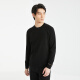 Lilang Cardigan Hombres redondos Cuello Jacquard Embellido delgado y cálido suéter masculino negro (24dms9031s) XL 175/88a