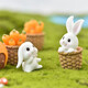 Oakage Micro Landscape Ornaments Cartoon Rabbit Carrot Resin Accessoires Desktop Small Ornaments Set Bonsaï Décoration succulente 6 packs