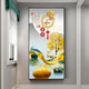 Mohu's porch decoration painting vertical modern simple porch painting opposite door mural Nordic corridor entrance paintings. Home and Fugui 12149 Porcelain diamond inlay-90*180 black frame-customized size