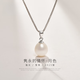 Moonlight 925 silver freshwater pearl pendant 8-9mm drop-shaped pearl pendant single birthday gift for elders